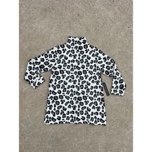 NWT Tahari Sweater Women‎ Size XS Leopard Print Mock Neck 3/4 Sleeve Knit Preppy